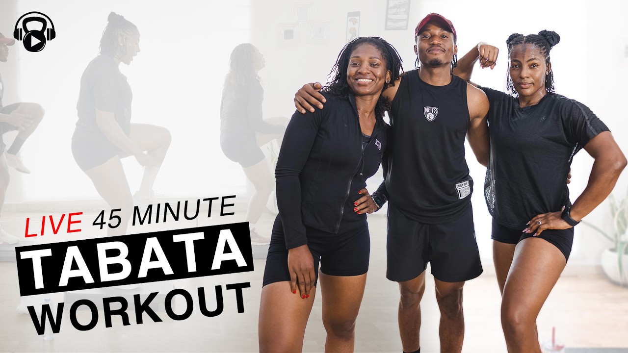 TABATA STEP Workout - 45min Full Body - w/ Coach Uduak & Tabata Songs 💪🏾 ♫