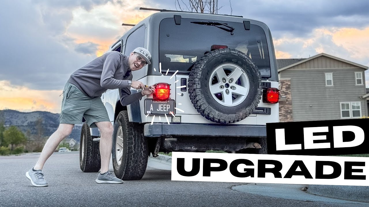 Upgrading TJ & LJ Jeep Tail Lights! OXILAM reverse, brake, turn signal bulbs install.