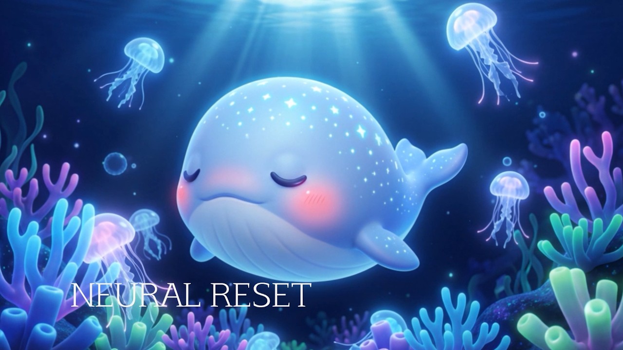 Deep Sea Healing | 528Hz Pure Piano & One Sleeping Baby Whale for Neural Reset