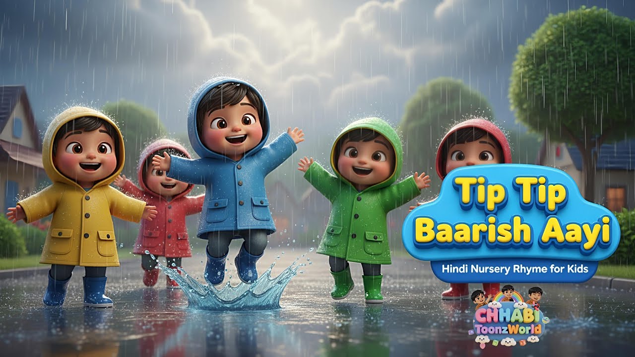 Tip Tip Baarish Aayi 🌧️ | Hindi Nursery Rhyme for Kids | Rain Song for Children | Kids Rhymes