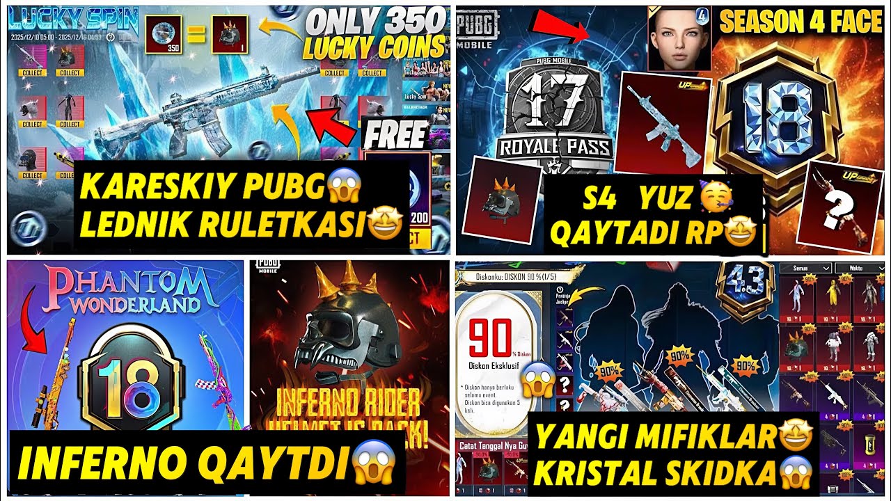 LEDNIK VA INFERNO RULETKASI 😱 // INFERNO QAYTDI KORINISHI 🤩 PUBG MOBILE