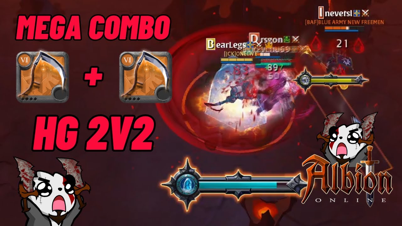 Ultimate combo 2x Infernalna Kosa! - HG 2v2 - Albion Online