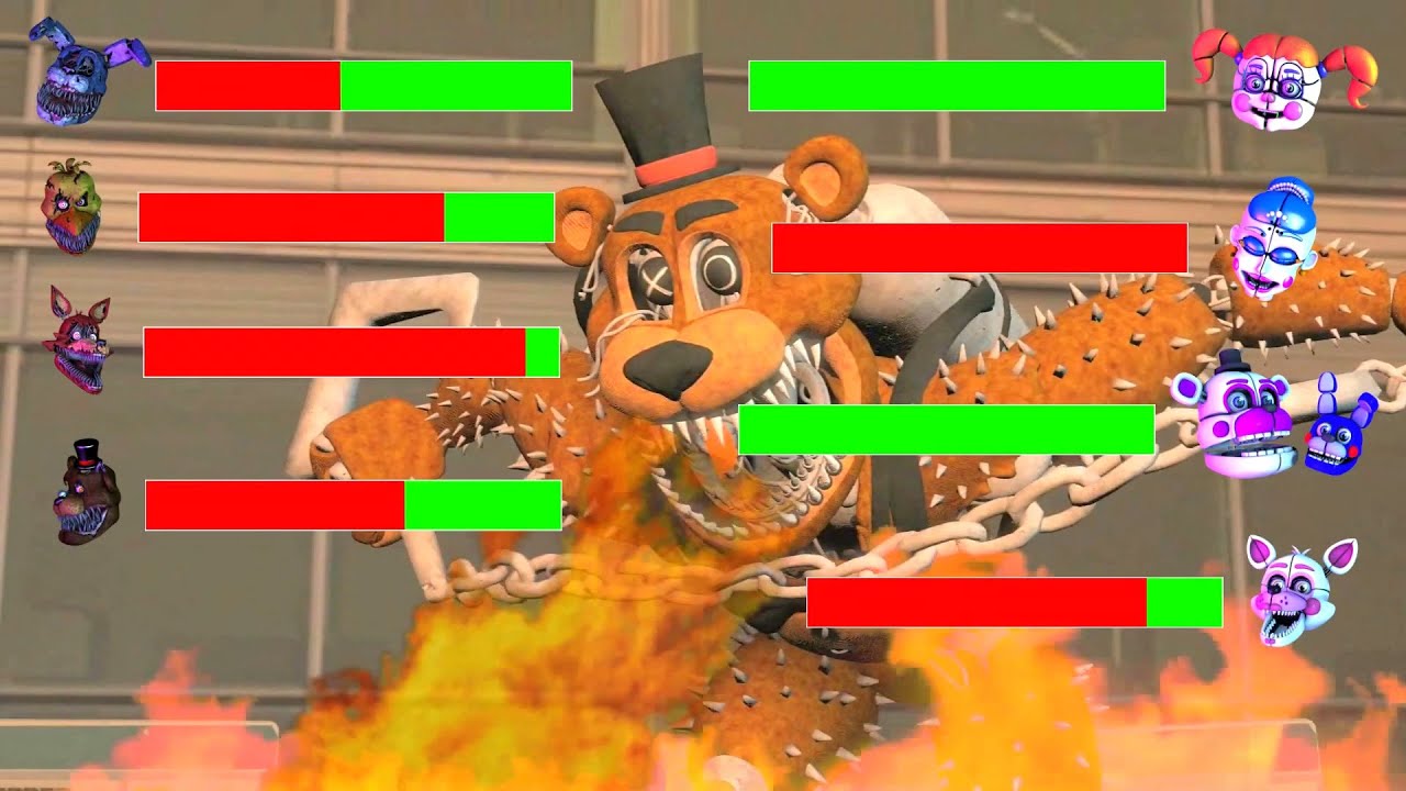 [SFM FNaF] Slasher vs Sister Location WITH Healthbars