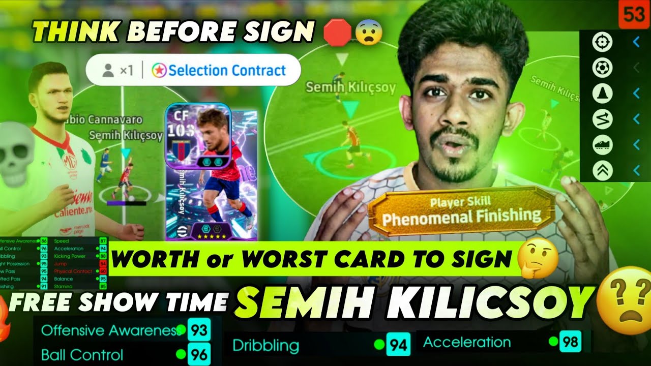 Free Show Time  SEMIH KILICSOY💀🤕🥶 First impression 💀 in Efootball26 🔥🔥Best or Worst Card⚠️? Signed!!