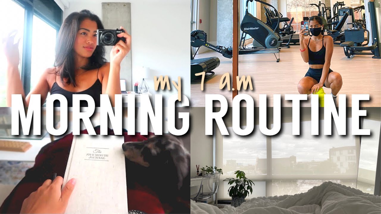 7 A.M. MORNING ROUTINE: Being A Dog Mom, Morning Workout, Journaling, Productivity + WFH!