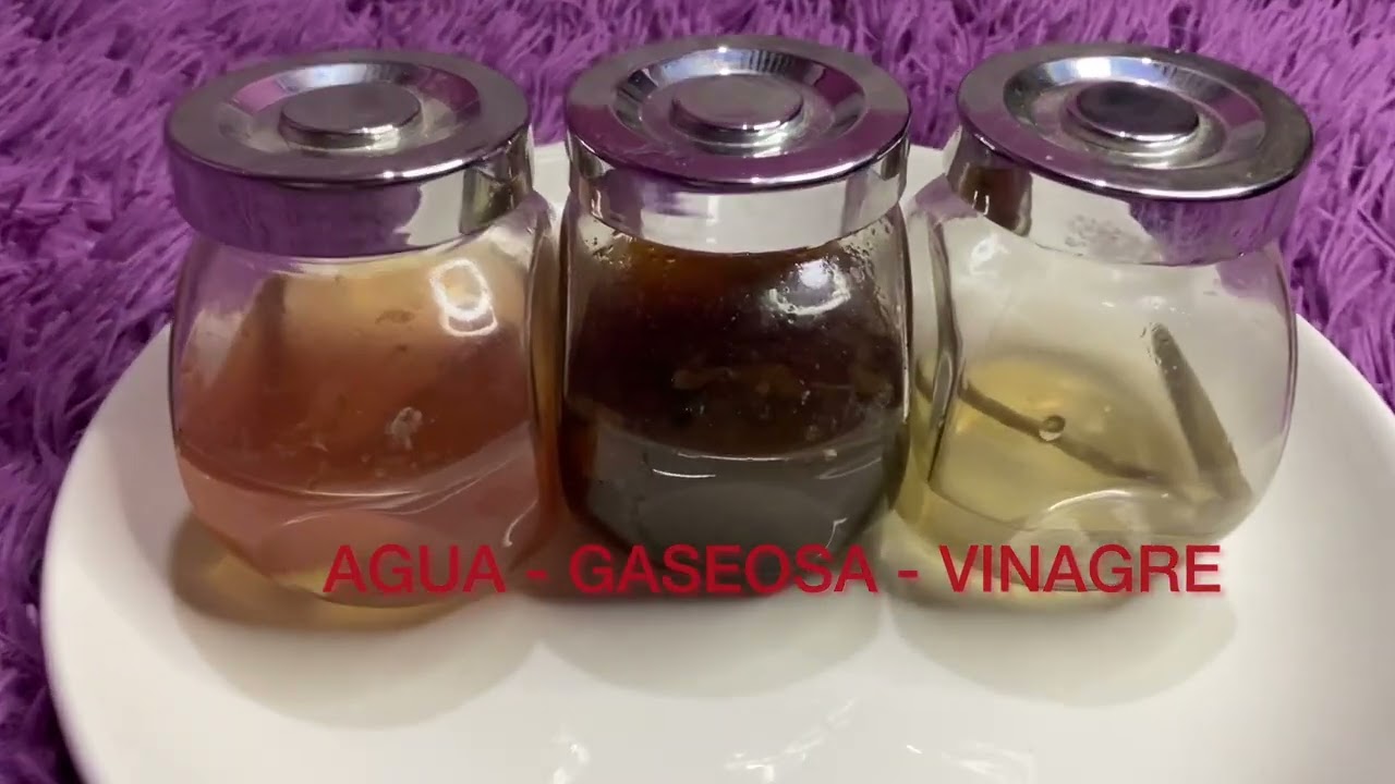 EXPERIMENTO DE HUESO DE POLLO - GASEOSA, AGUA Y VINAGRE