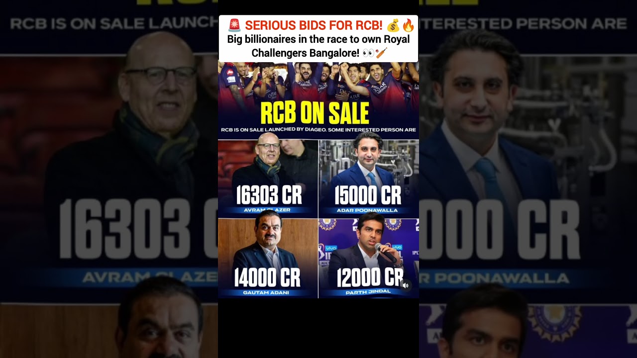 🚨 RCB OWNERSHIP WAR! 💰🔥₹16,303 CRORE BID SHOCKS IPL! 👑🏏 #cricket #shorts#