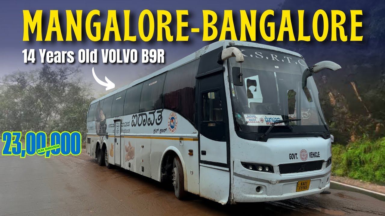 KSRTC VOLVO B9R via Shiradi Ghat | Mangalore to Bangalore Bus Journey #ksrtc
