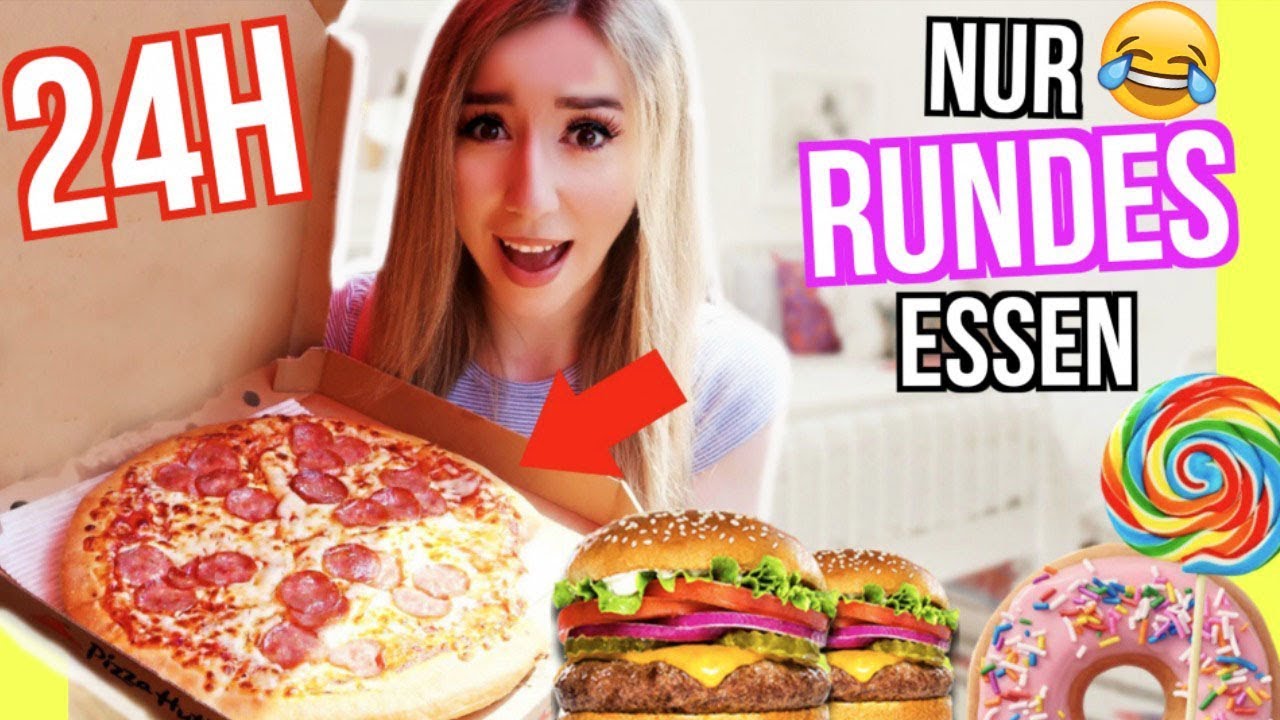 24 STUNDEN nur KREIS RUNDES ESSEN essen *Pizza, Donuts, Hamburger Challenge*