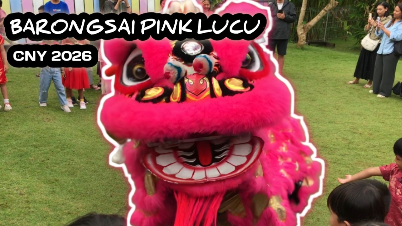CNY 2026 | BARONGSAI PINK LUCU DI CNY 2026 | Atraksi Barongsai Naga Emas Denpasar