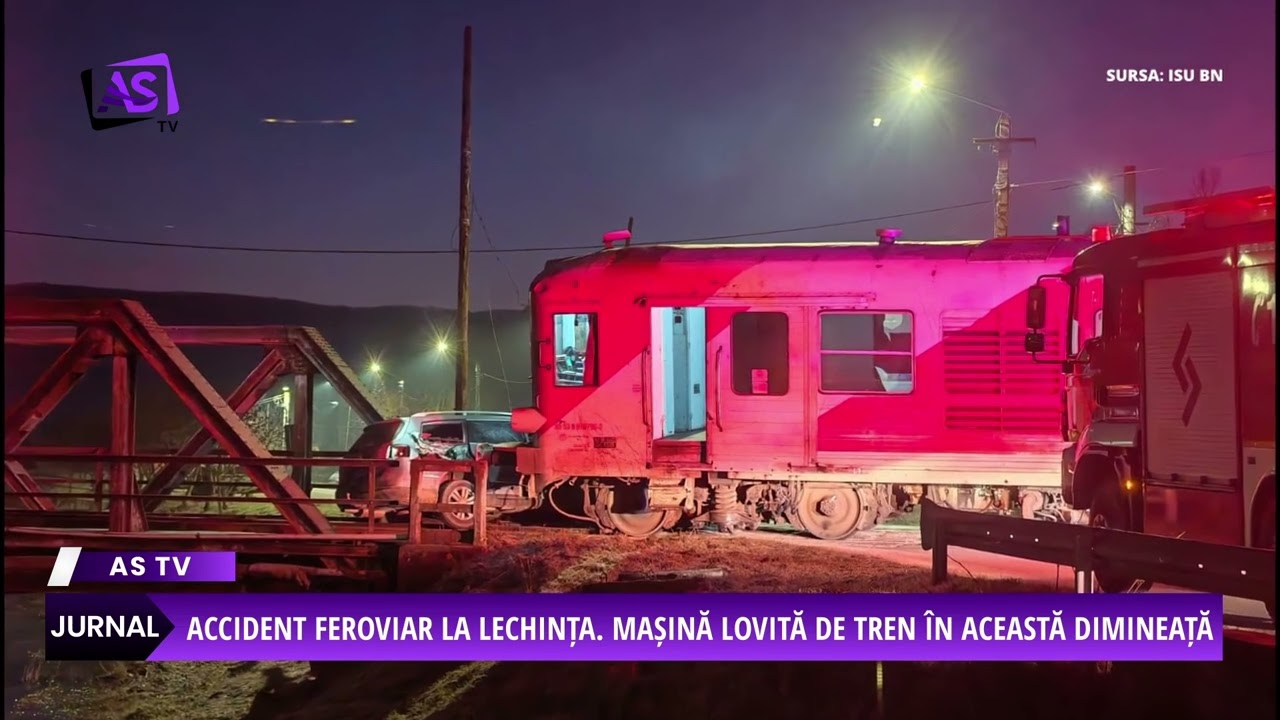Accident feroviar la Lechința. Mașină lovită de tren în această dimineață