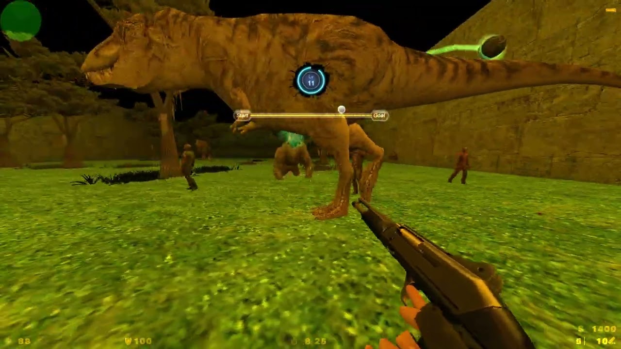 ze_jurassicpark_v5 | Solo run | NPC Zombie Escape CS 1.6
