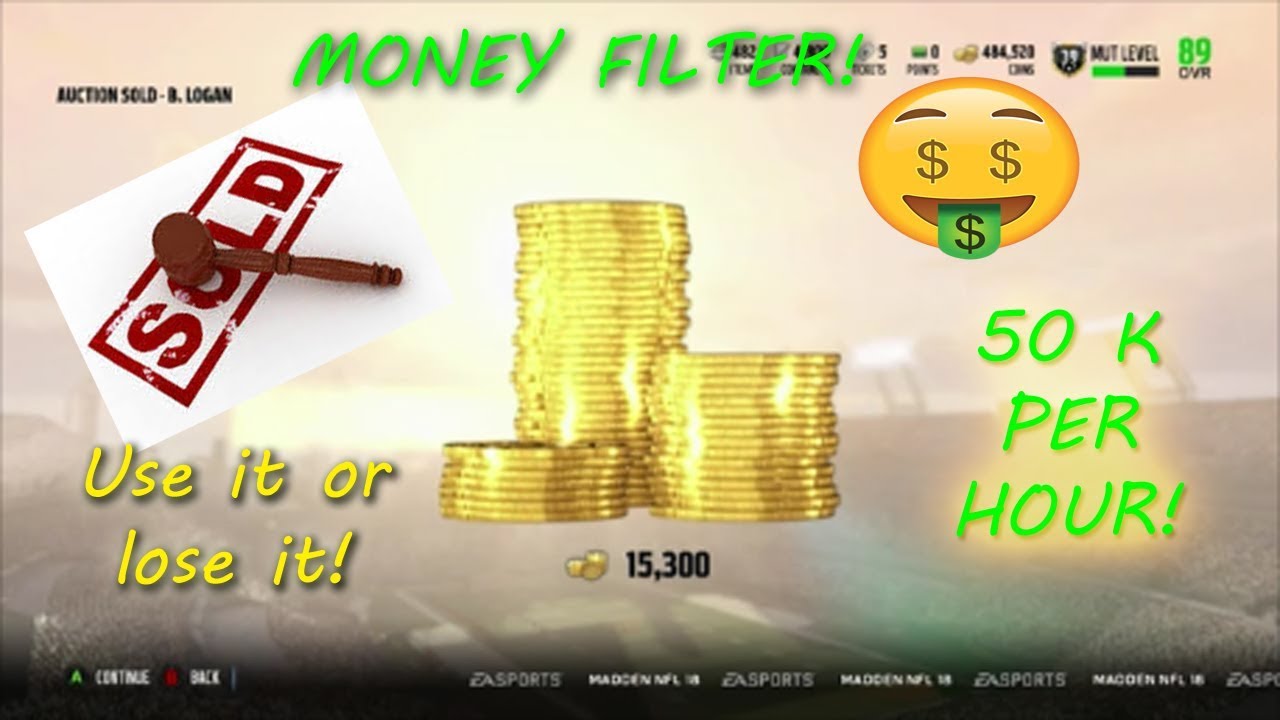 MAKE 50K AN HOUR EASY WITH THIS SIMPLE FILTER! | MADDEN 18 ULTIMATE TEAM AUCTION HOUSE