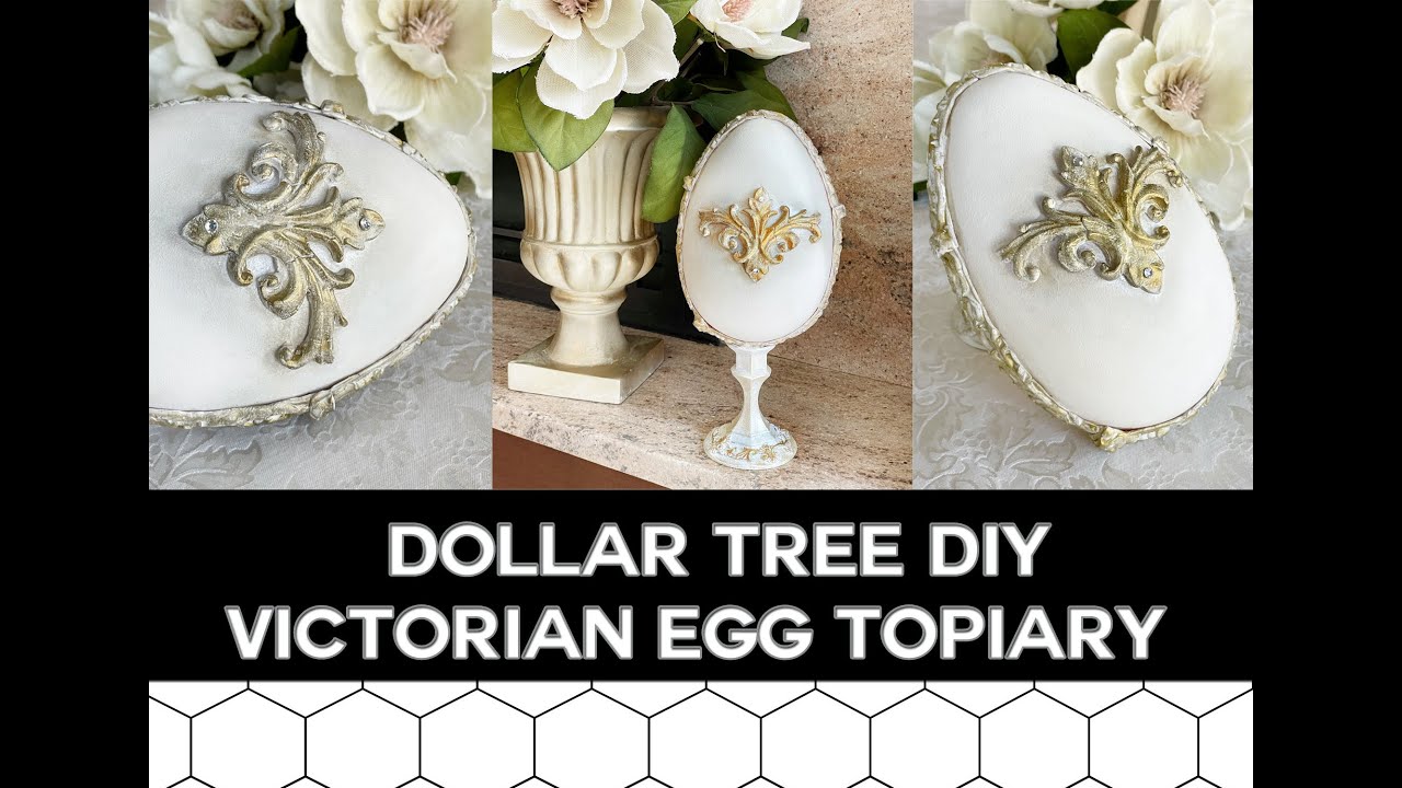HIGH END DIY DOLLAR TREE VICTORIAN EGG TOPIARY!!