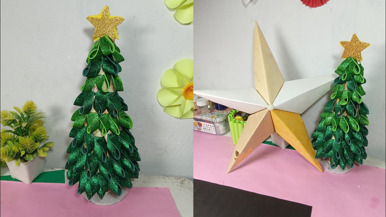 DIY Glitter Christmas Tree 🎄 | Easy Craft Idea | Christmas Tree | Handmade Christmas Tree Craft DIY 