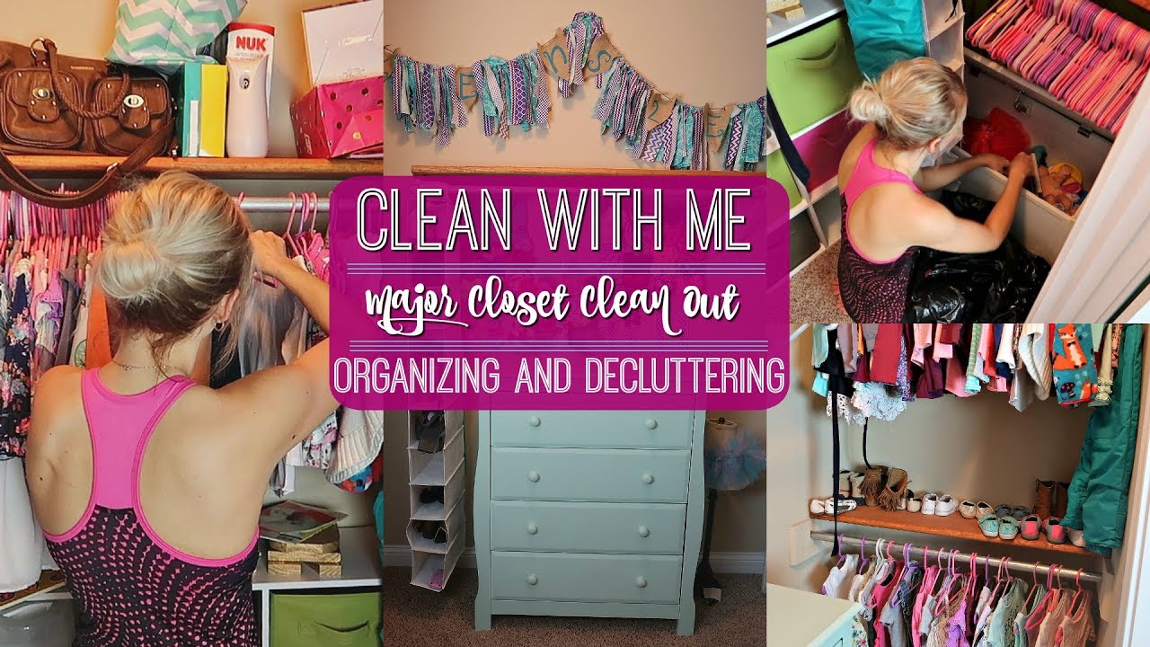 Cleaning Out & Organizing Kid's Closet//Declutter and Organize With Me//Watch Me Clean Wednesday