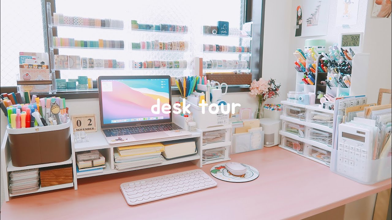 AESTHETIC DESK TOUR 🌷 how I organize my stationery