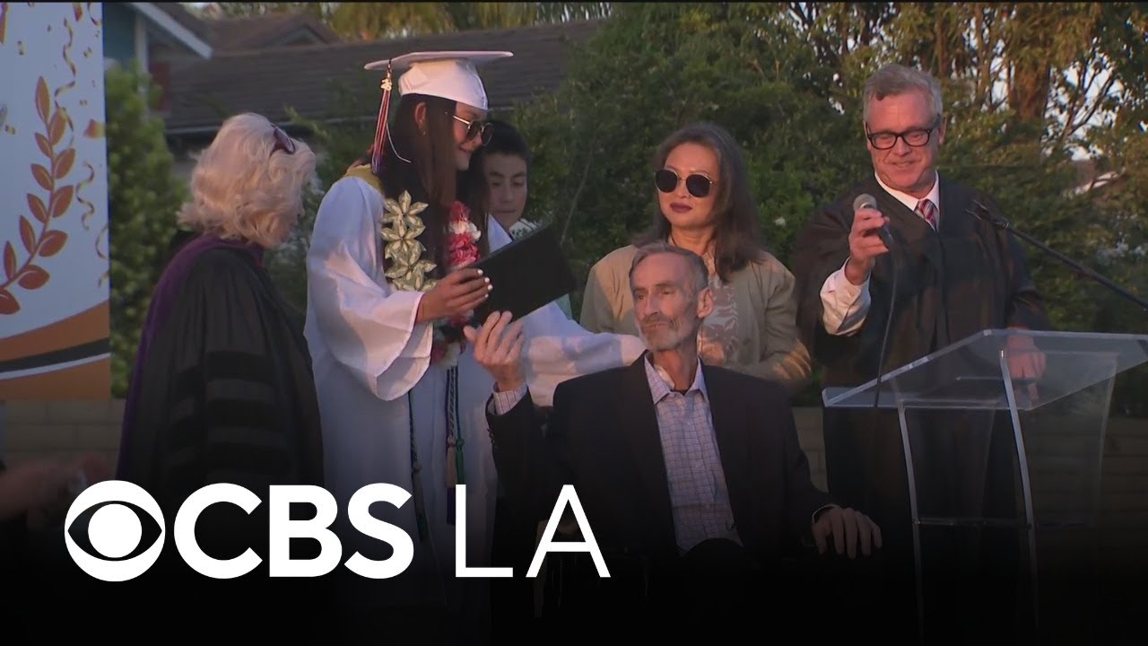 Orange County community hosts early graduation so father with cancer can watch daughter graduate