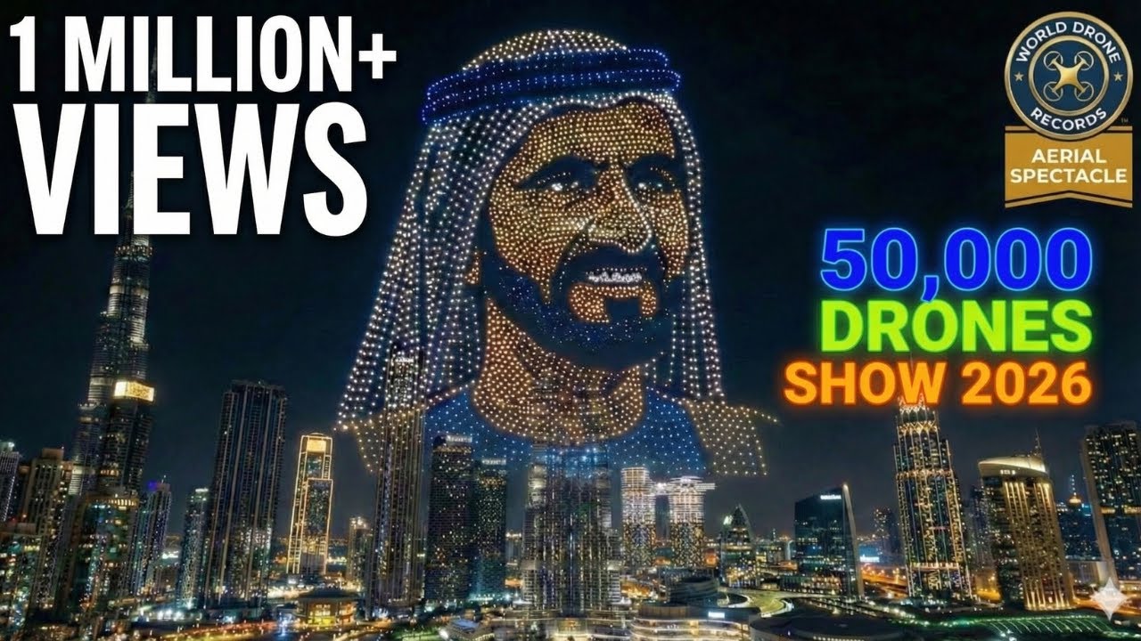 Official Guinness World Record: Dubai 50,000 Drone Show Full Video (2026)