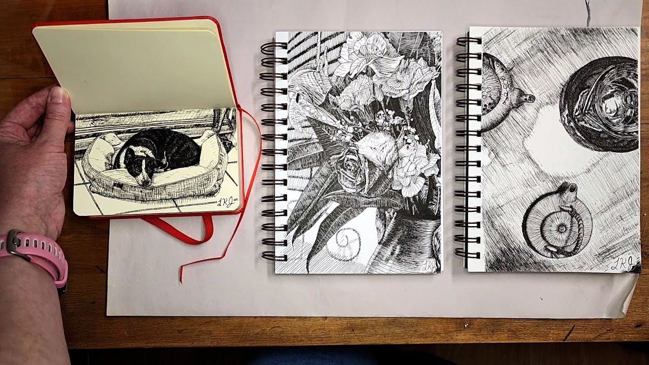 Comparing Sketchbooks Using Micron Pen: Strathmore Mixed Media Visual Journal