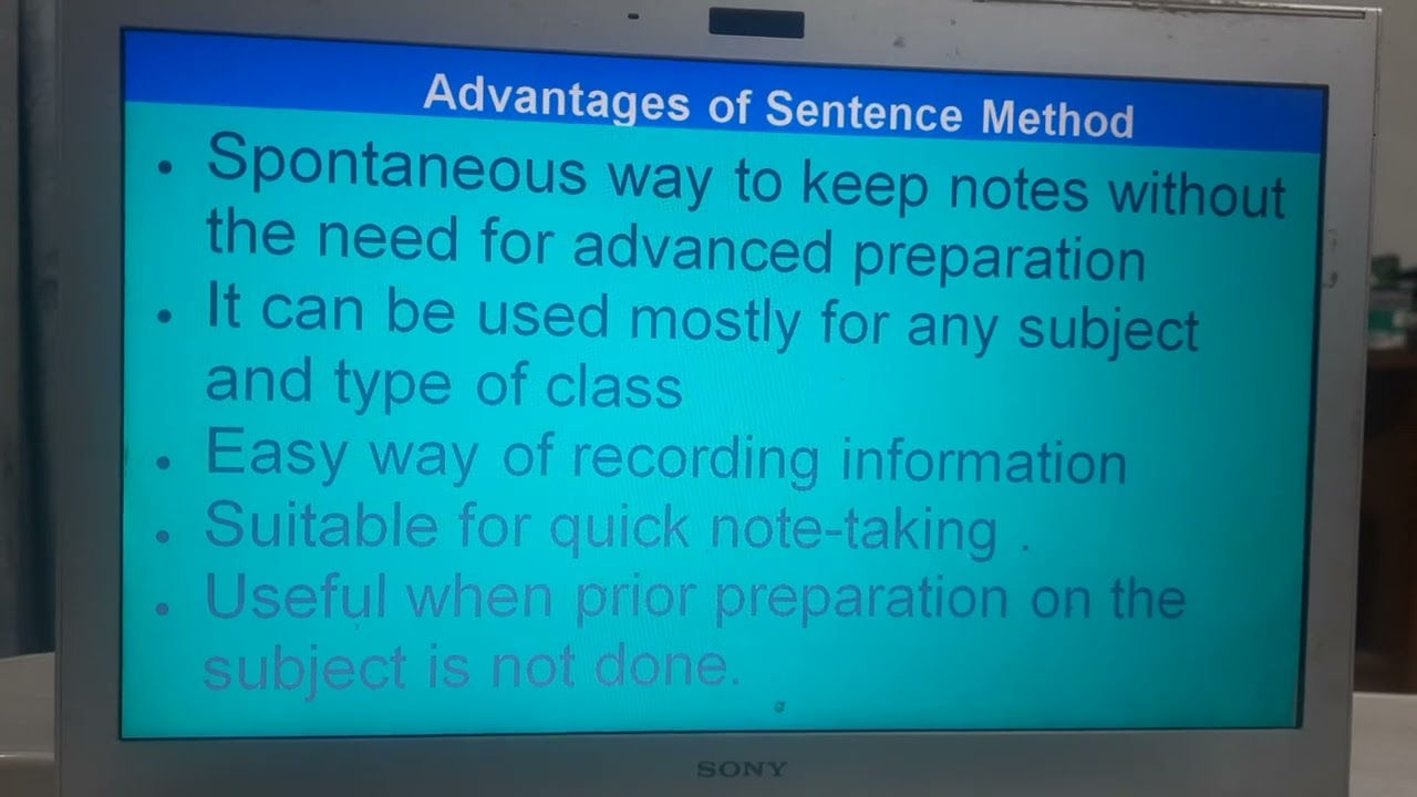 The Sentence Method of Note-taking