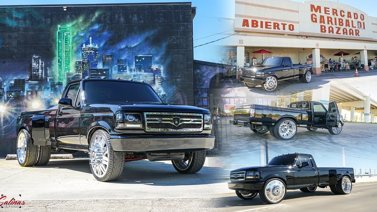 Dropped Dually 1997 F350 7.3 on 26 inch Forces cruises the Hoods of Dallas Texas!
