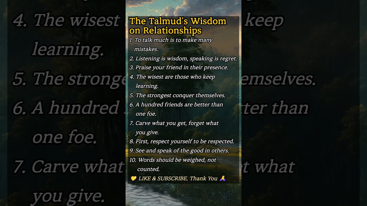 The Talmud's Wisdom on Relationships 