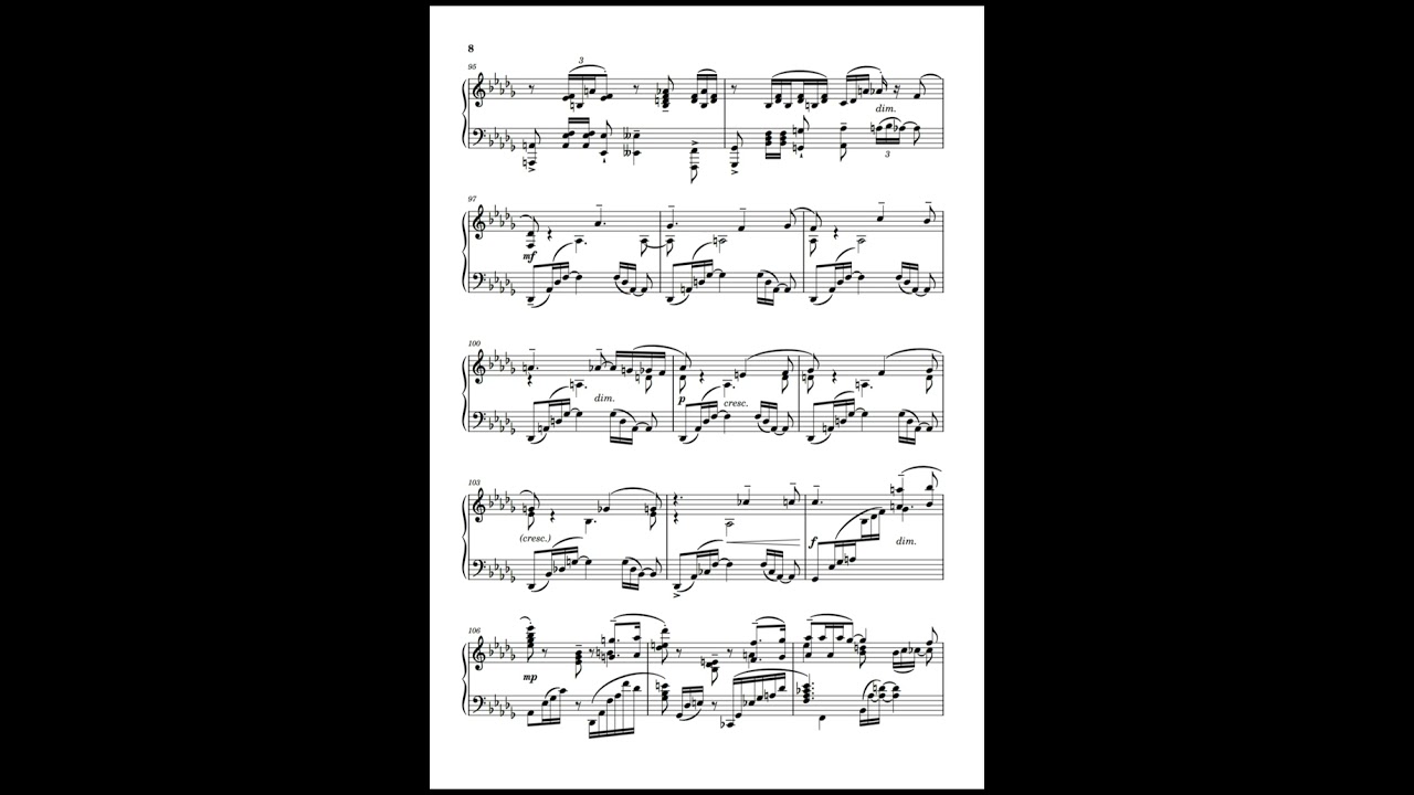 Fantasy for Solo Piano (Personal Composition), Score-scrolling version