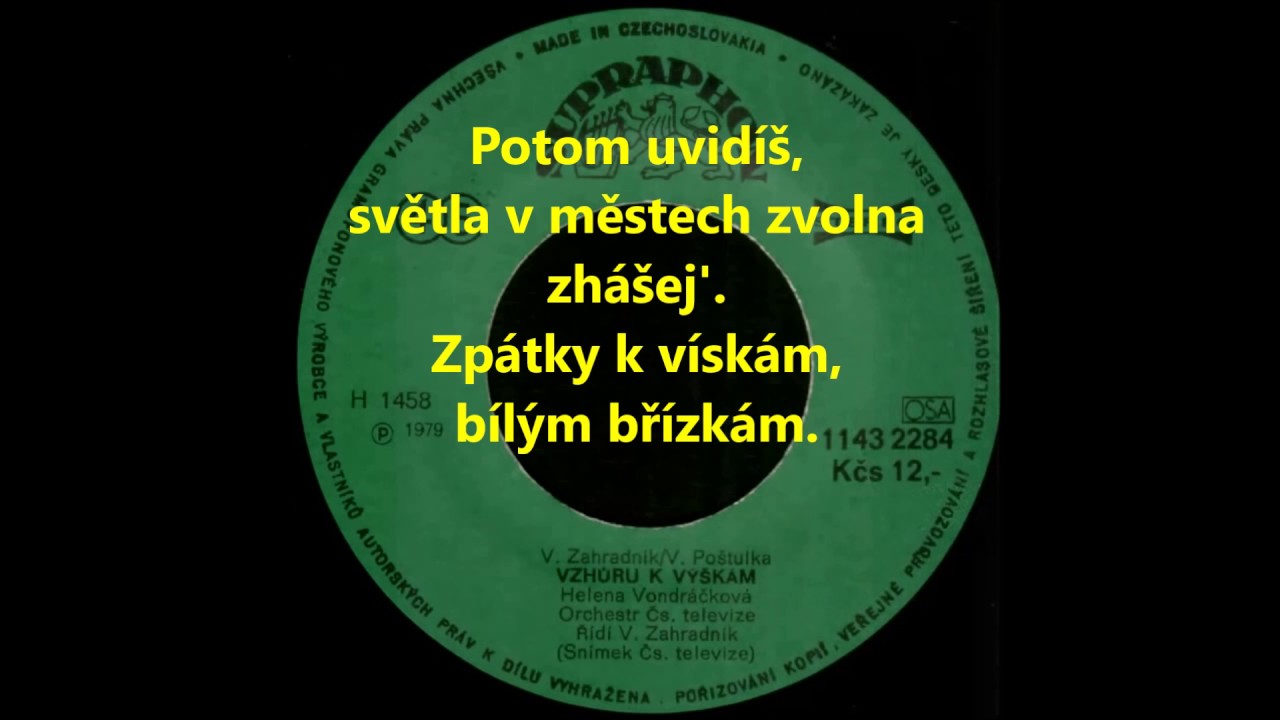 Helena Vondr&aacute;čkov&aacute;   vzhůru k v&yacute;&scaron;kam text