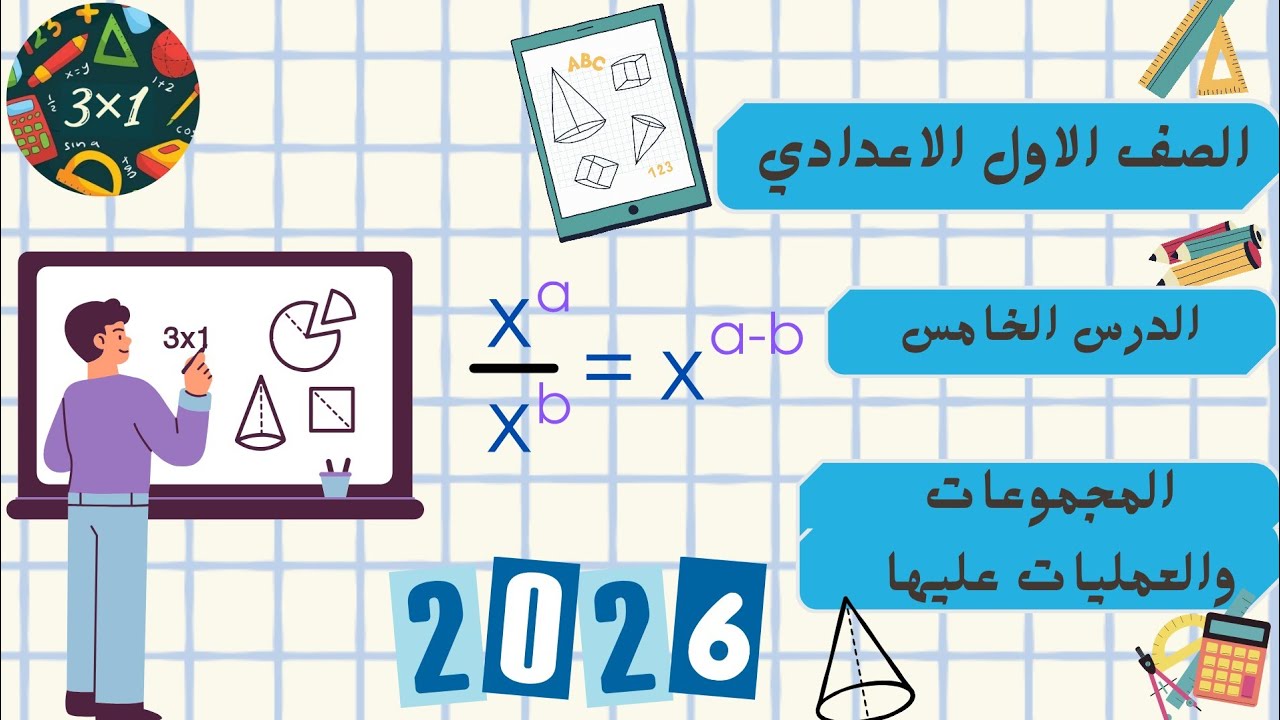 المجموعات والعمليات عليها | الدرس الخامس| الترم الأول| رياضيات أولي اعدادي | ا/ حبيبة