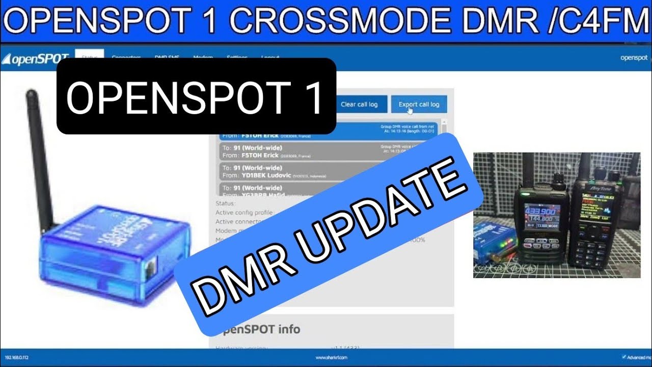 OPENSPOT 1 - ОБНОВЛЕНИЕ - База данных DMR и обзор настроек