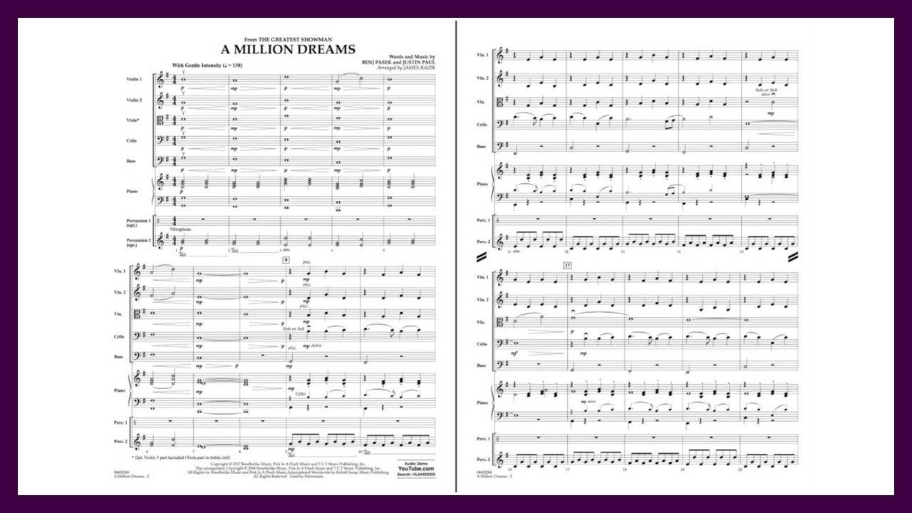 A Million Dreams (from The Greatest Showman) arr. James Kazik