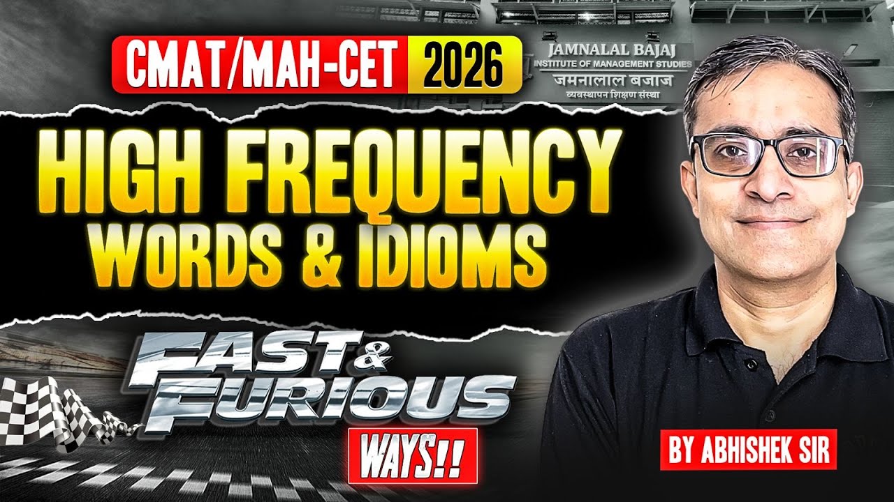 CMAT/MAH-CET 2026 | High Frequency Words & Idioms(Fast & Furious Way!!) | Kalra Sir MBA Pathshala