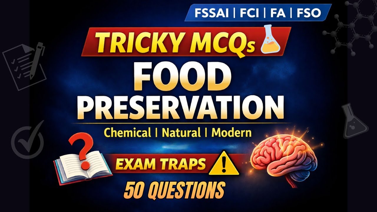 Food Preservation Tricky MCQs | Chemical, Natural & Modern | FSSAI FCI FA FSO