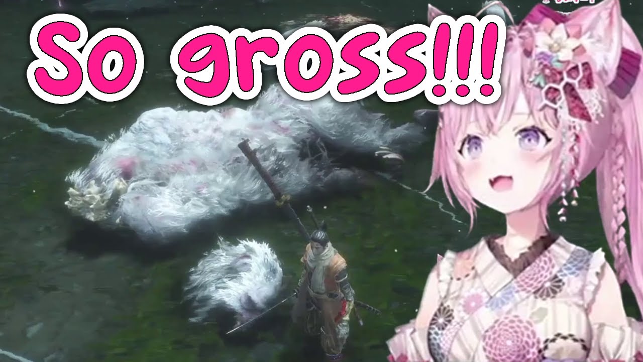 Koyori's reaction after she thought she had defeated the big monkey in Sekiro