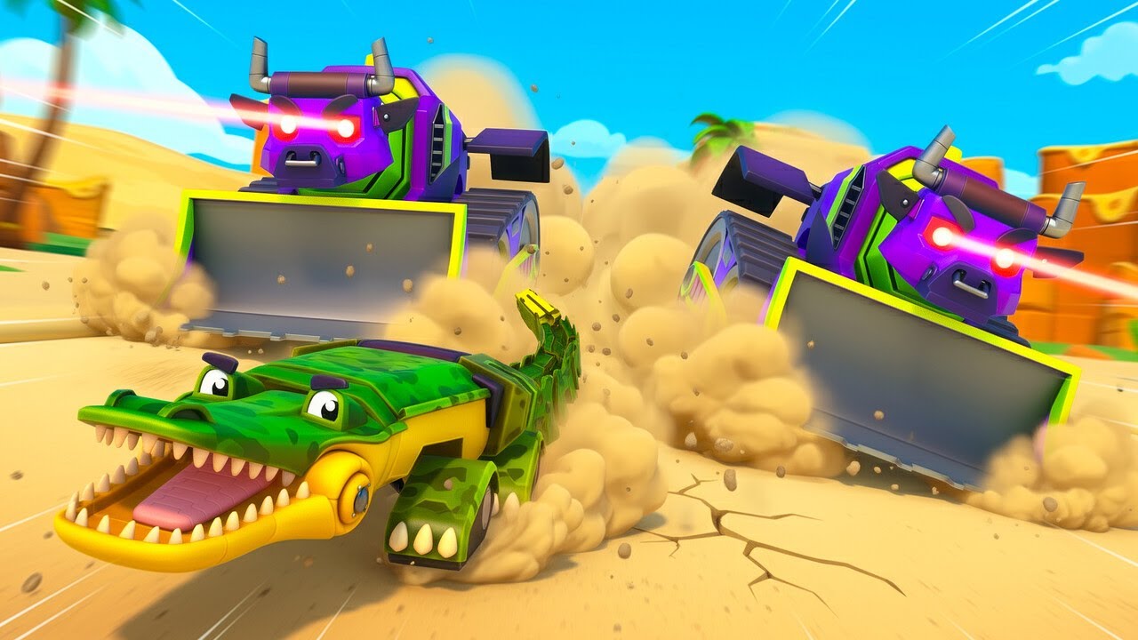 ¡Los clones del toro Billdozer destruyen la ciudad! ¡Ayuda Cocodrilo Trackodile! | Equipo de Rescate