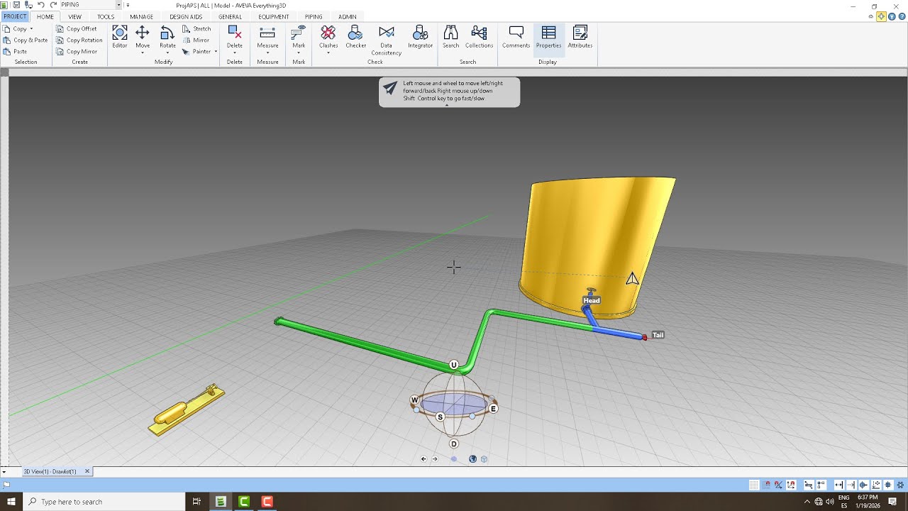 ⚠️Cabezal de Descarga de Tanque API 650⚠️ en E3D Everything 3D para diseñadores de tubería.‼️