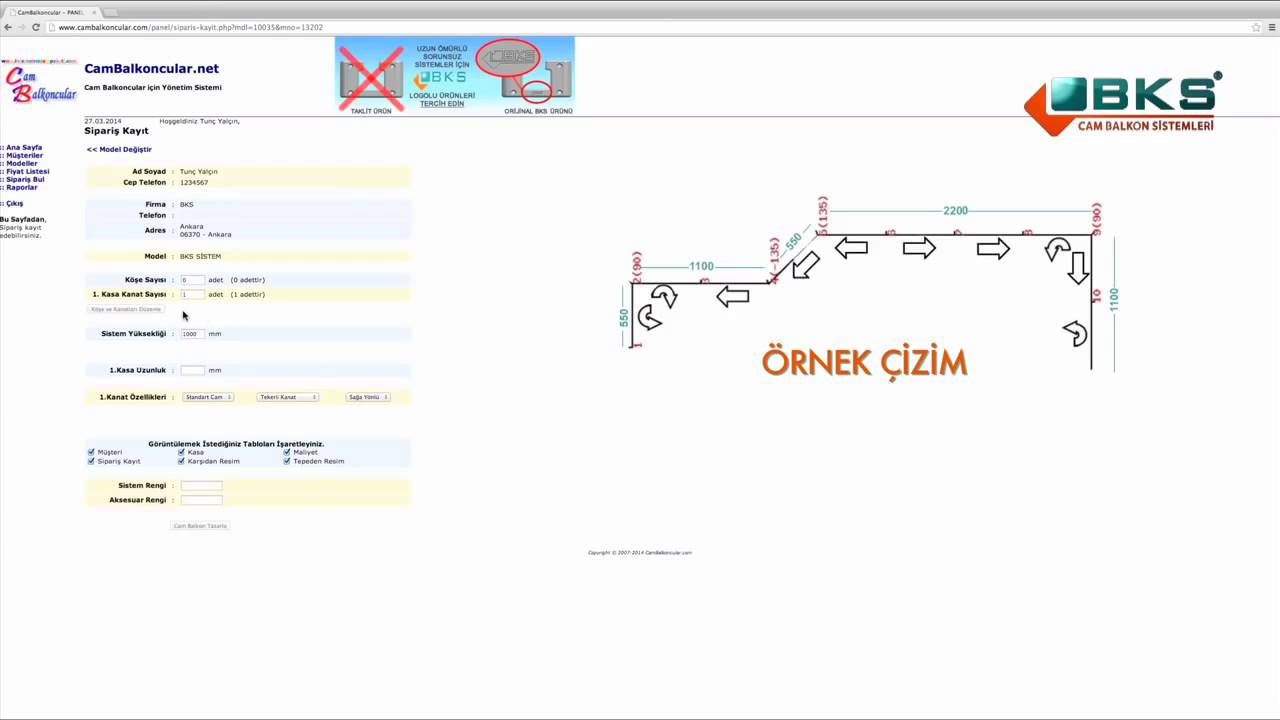 Cam Balkon Çizim Programı - Bks Cam Balkon Sistemleri
