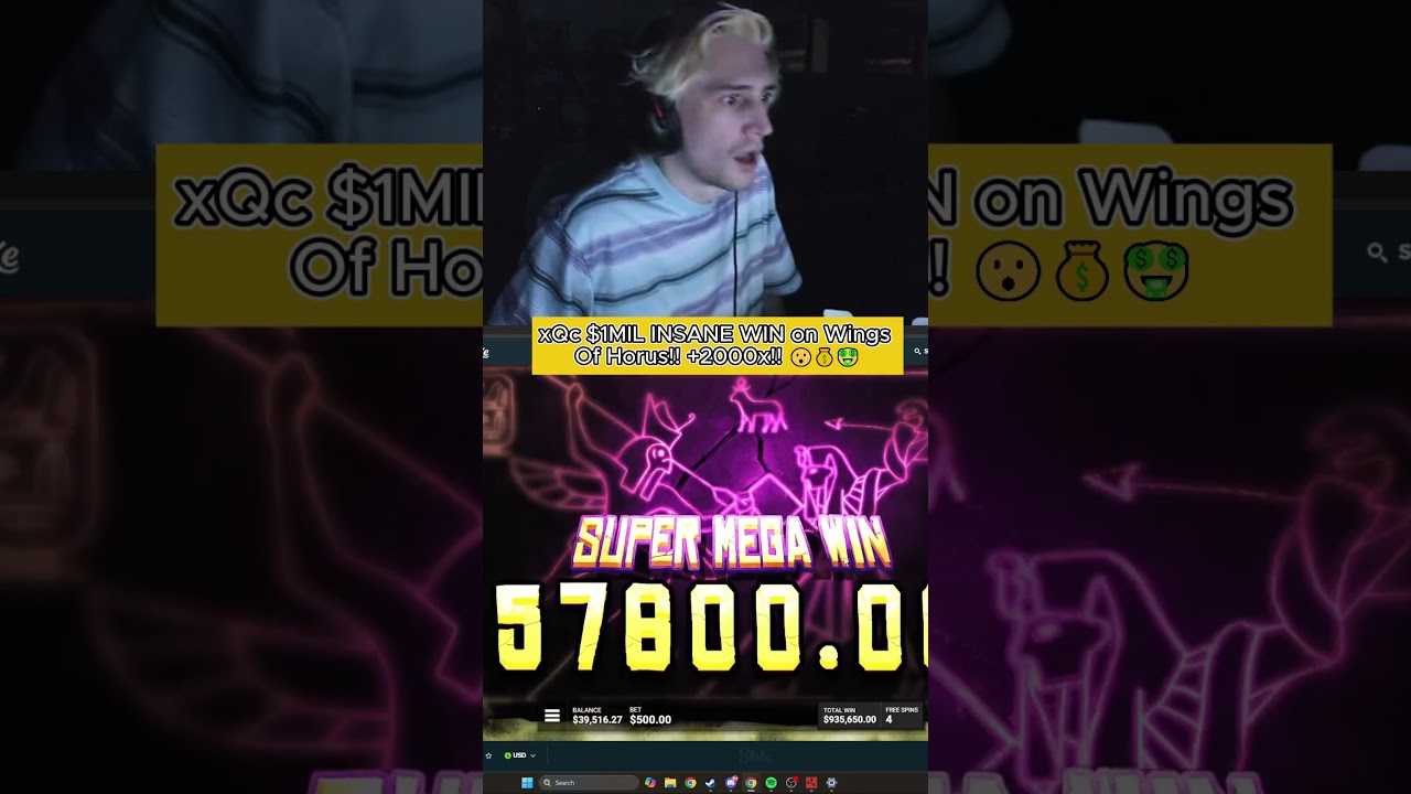 xQc $1MIL INSANE WIN on Wings Of Horus!! +2000x!! 😮💰🤑#xqc #casino #slots