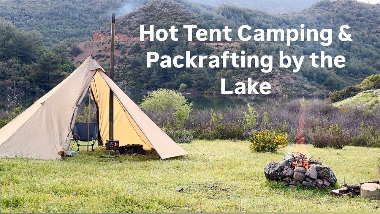 Hot Tent Camping by the Lake - Packrafting