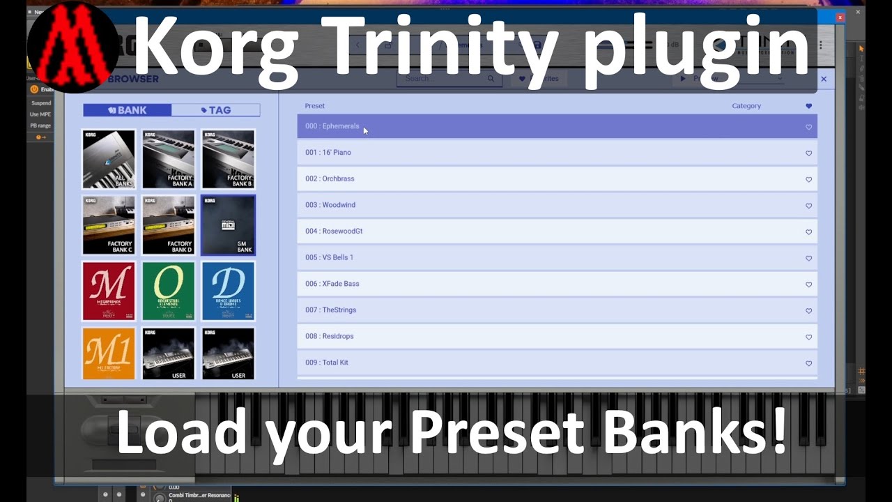 Korg Trinity plugin - Import your own Preset Banks and make it sound like a 01/W!