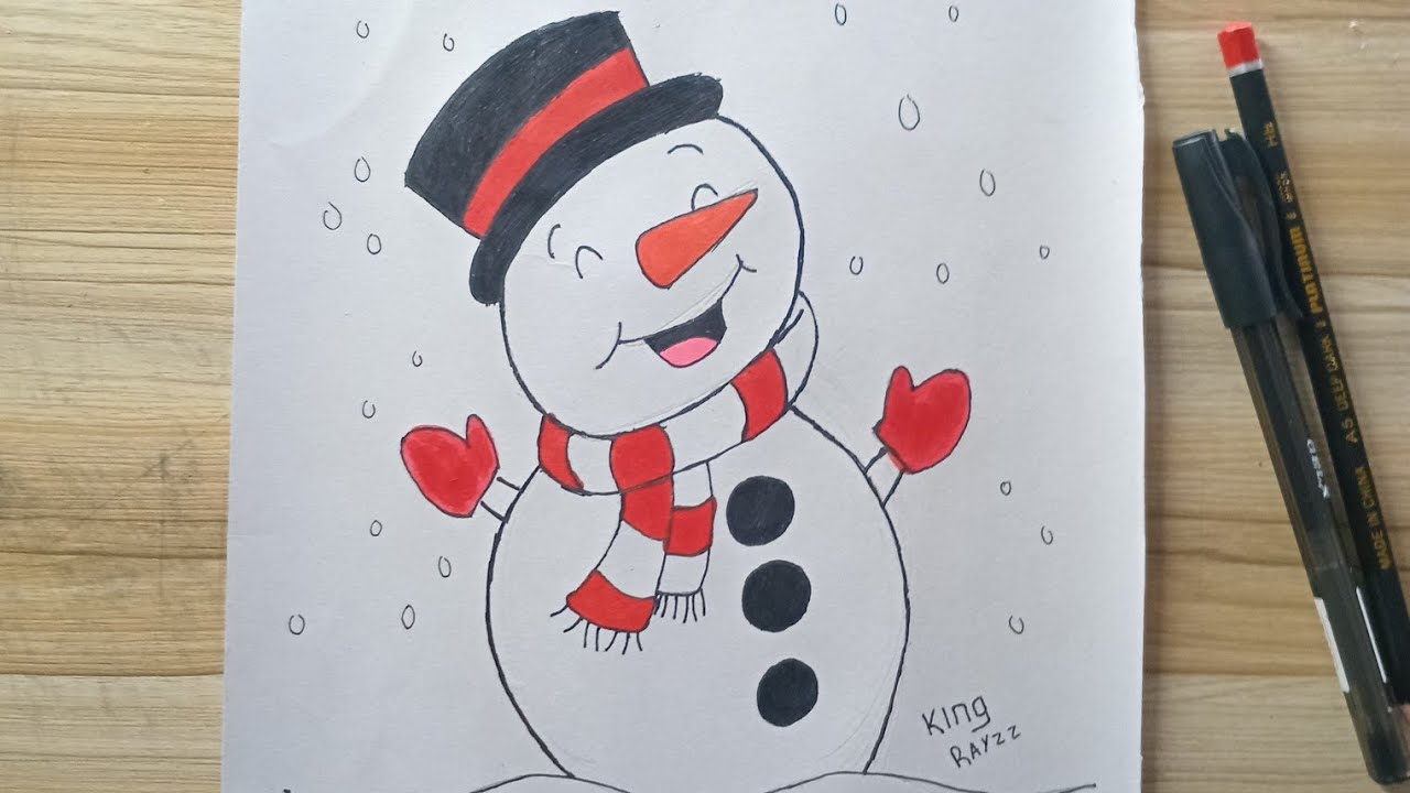 How to Draw a Snowman | Easy Winter Sketch...