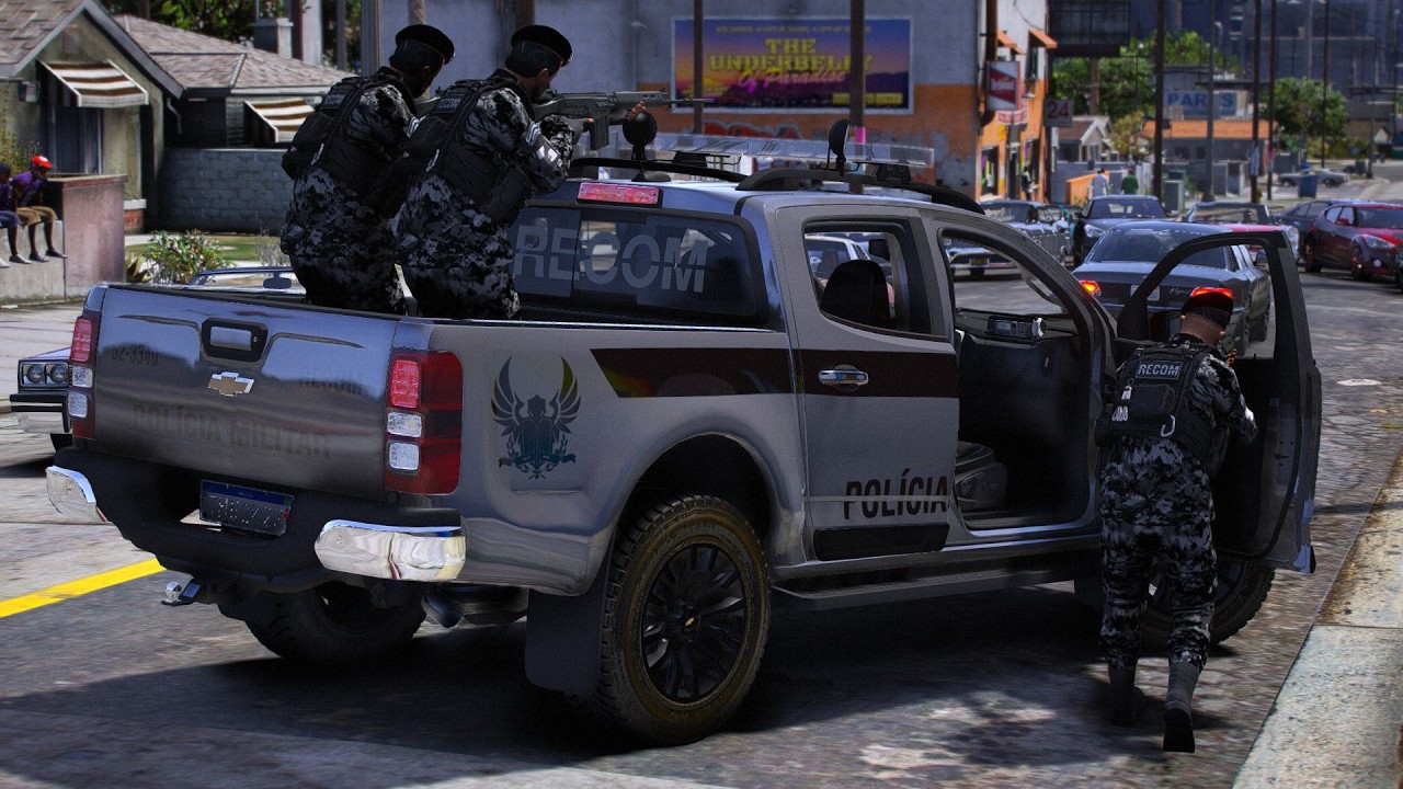 EQUÍPE DA RECOM VAI ATENDER UMA OCORRÊNCIA E É RECEBIDA A T1R0S | PMERJ - POLICIA NO GTA 5