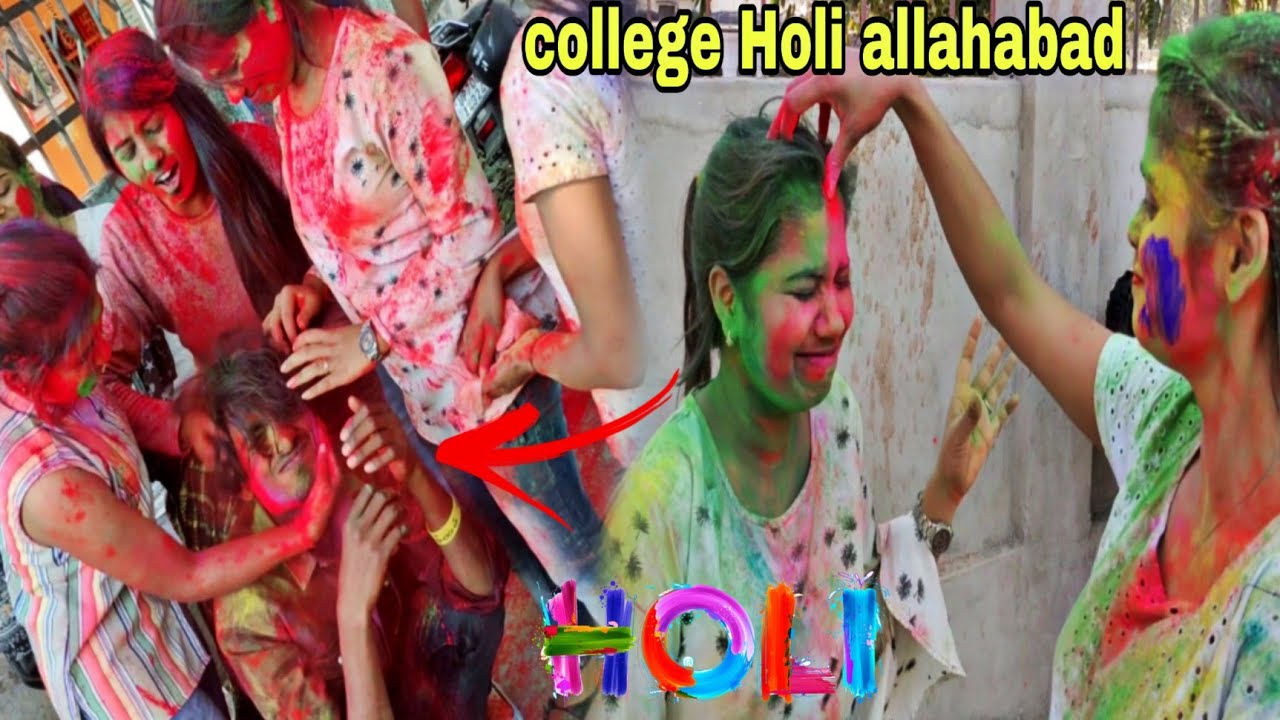 Holi celebration college girls 🥰