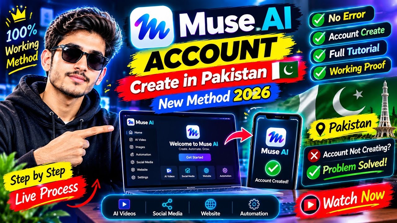 How to Create Muse AI Account in Pakistan 2026 🔥 New Working Method | Full Tutorial