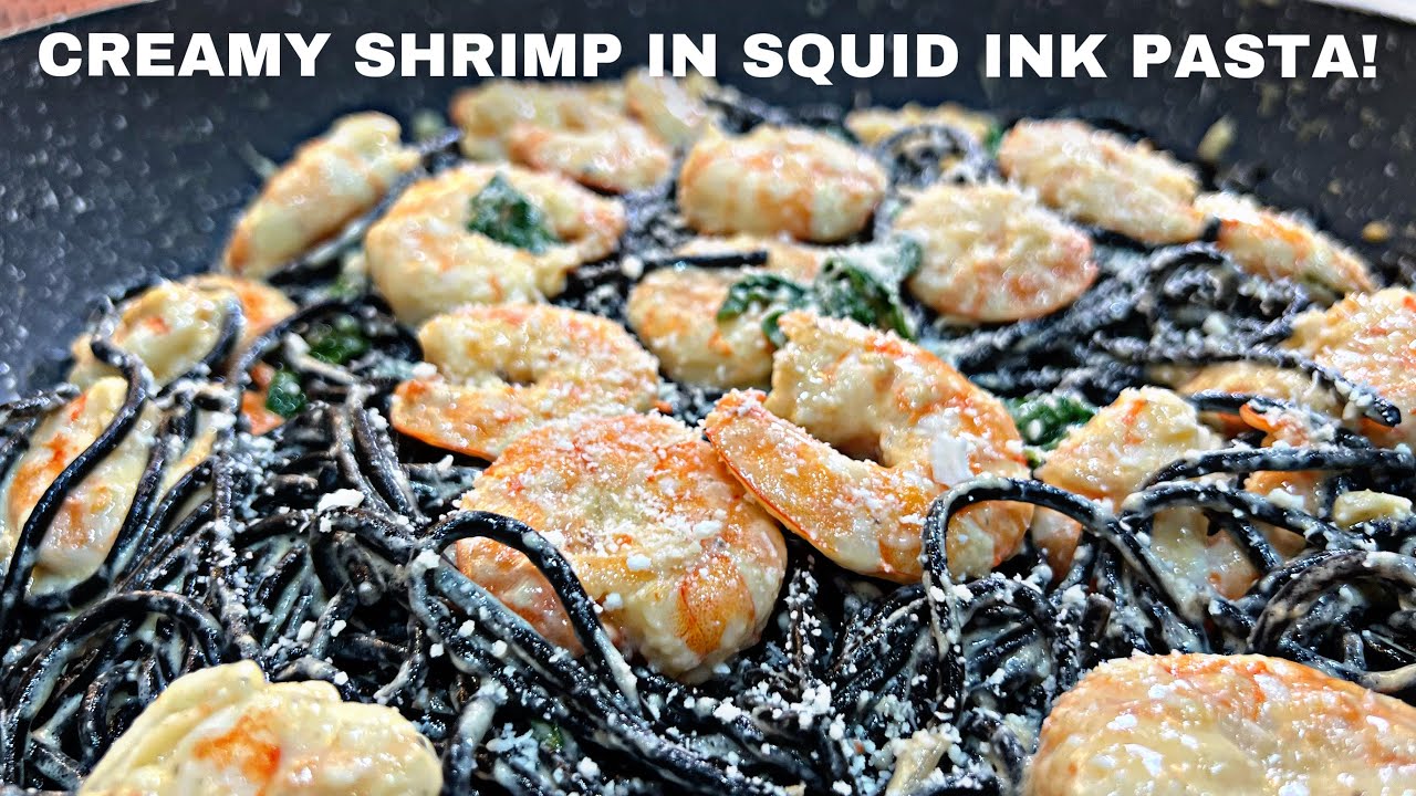 CHRISTMAS RECIPE: CREAMY SHRIMP IN SQUID INK PASTA