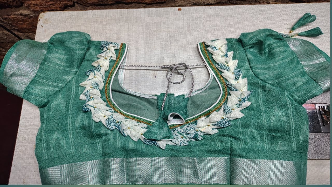 Blouse design. Blouse back neck design cutting and stitching. #allinoneartcreation #stiching