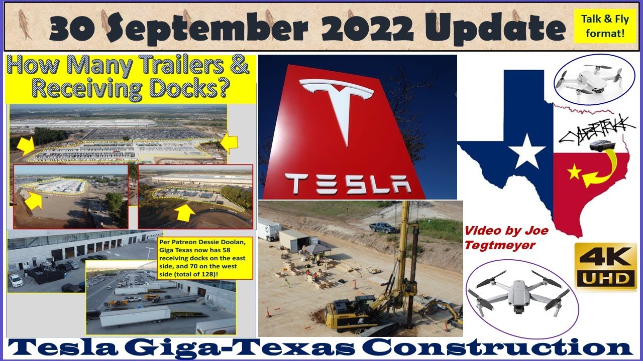 Huge progress & talk # of receiving docks & WOW Yard trailers! 30 September 2022 Giga Texas(07:35AM)