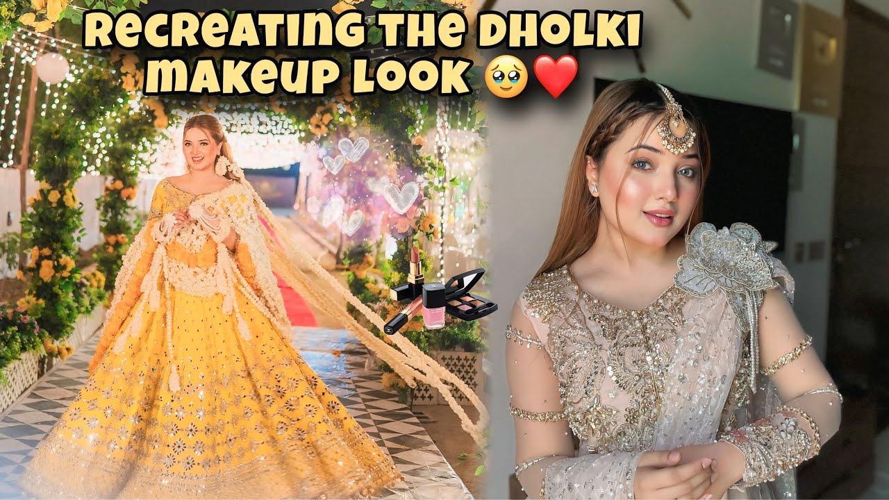 My Dholki Look Detailed Tutorial with Products 🥹❤️ | @RabeecaKhan |