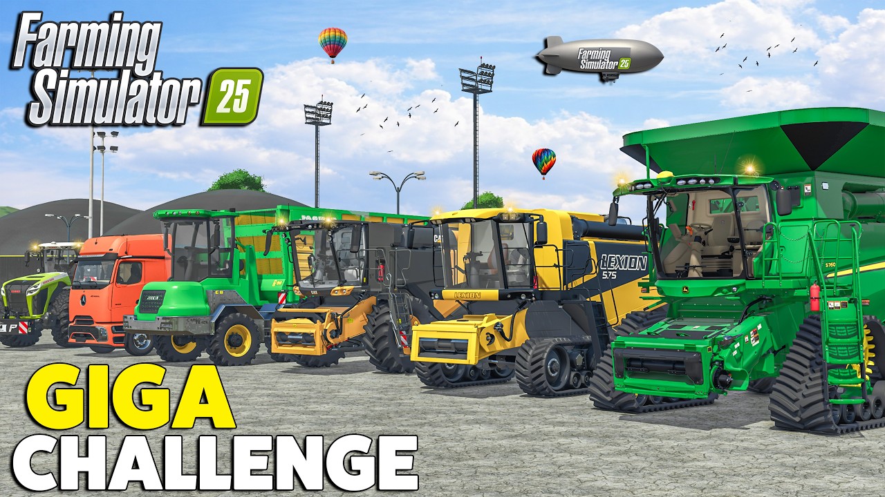 Biggest Combine Harvesting Corn & Sunflowers! | GIGA CHALLENGE | Farming Simulator 25